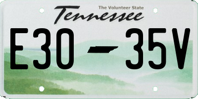 TN license plate E3035V