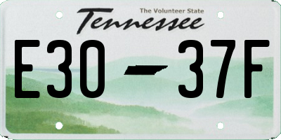 TN license plate E3037F