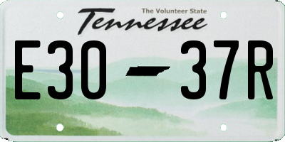 TN license plate E3037R