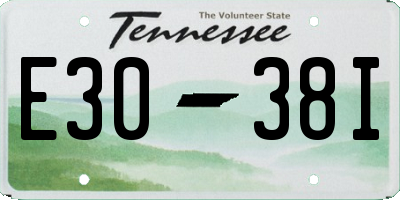 TN license plate E3038I