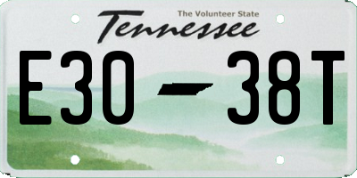 TN license plate E3038T