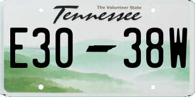 TN license plate E3038W