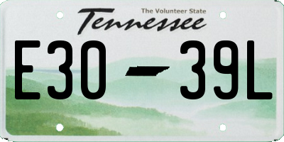 TN license plate E3039L