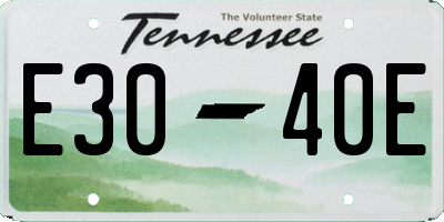 TN license plate E3040E
