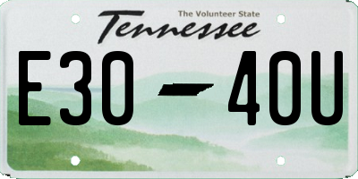 TN license plate E3040U