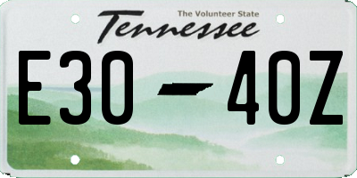 TN license plate E3040Z