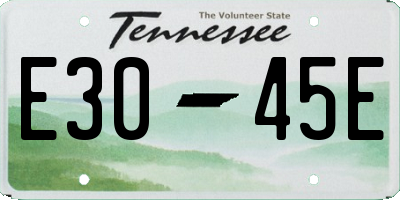 TN license plate E3045E