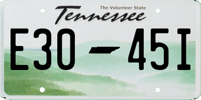 TN license plate E3045I