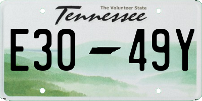 TN license plate E3049Y