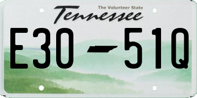 TN license plate E3051Q