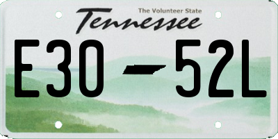 TN license plate E3052L