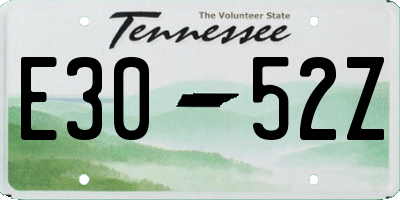TN license plate E3052Z