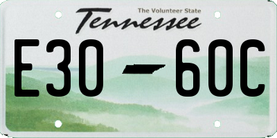 TN license plate E3060C