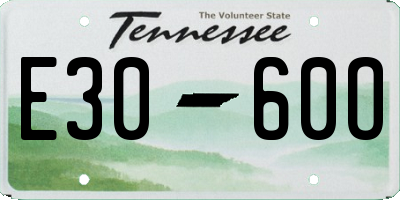 TN license plate E3060O