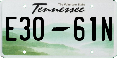 TN license plate E3061N