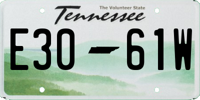 TN license plate E3061W