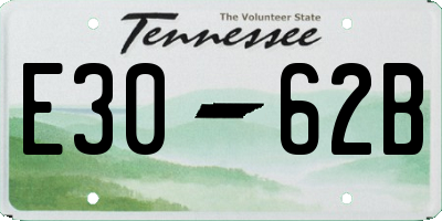 TN license plate E3062B