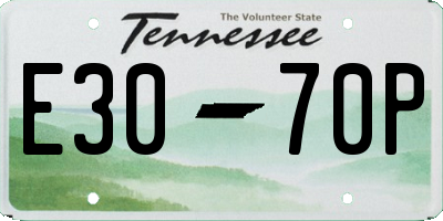 TN license plate E3070P