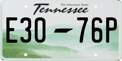 TN license plate E3076P