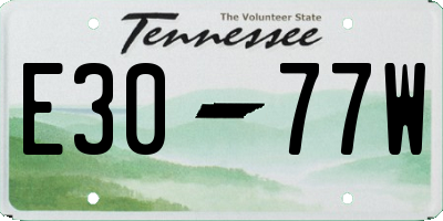 TN license plate E3077W