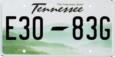 TN license plate E3083G