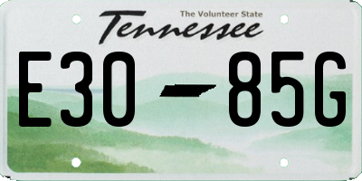 TN license plate E3085G