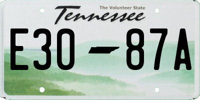 TN license plate E3087A