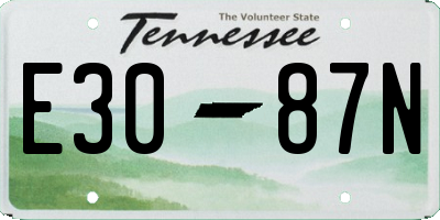 TN license plate E3087N