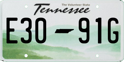 TN license plate E3091G