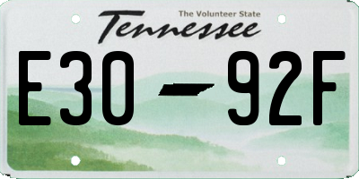 TN license plate E3092F