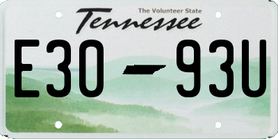 TN license plate E3093U