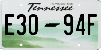 TN license plate E3094F