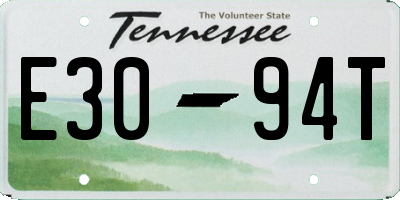 TN license plate E3094T