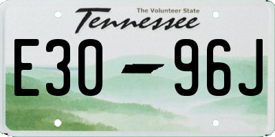 TN license plate E3096J
