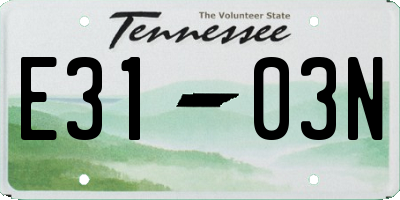 TN license plate E3103N