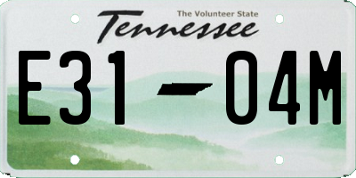TN license plate E3104M