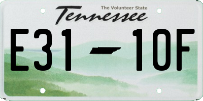 TN license plate E3110F