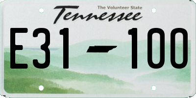 TN license plate E3110O