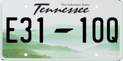 TN license plate E3110Q