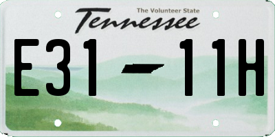 TN license plate E3111H