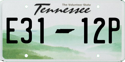TN license plate E3112P