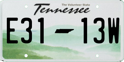 TN license plate E3113W