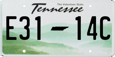 TN license plate E3114C
