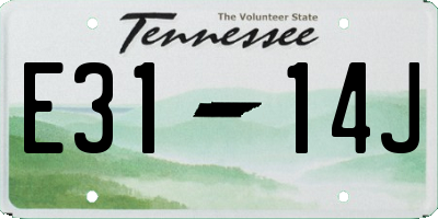 TN license plate E3114J