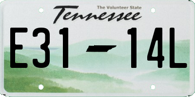 TN license plate E3114L