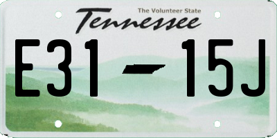 TN license plate E3115J
