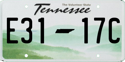 TN license plate E3117C