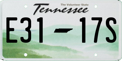 TN license plate E3117S