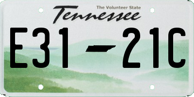 TN license plate E3121C