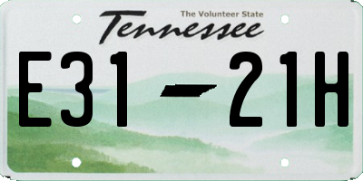 TN license plate E3121H